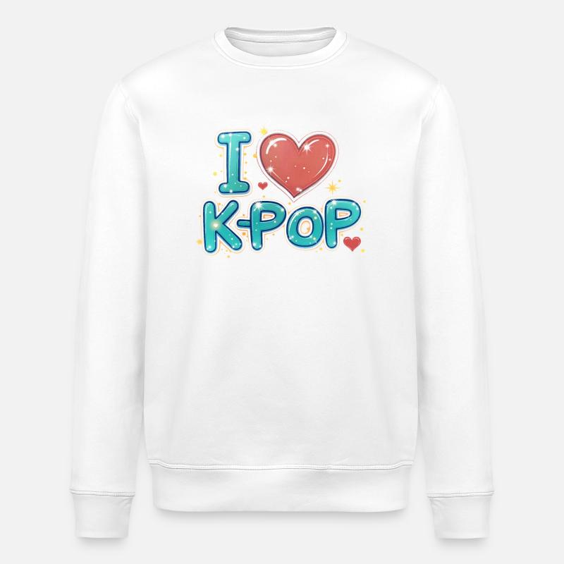 I Love K-Pop - Stanley/Stella ROLLER Unisex Organic Sweatshirt - white