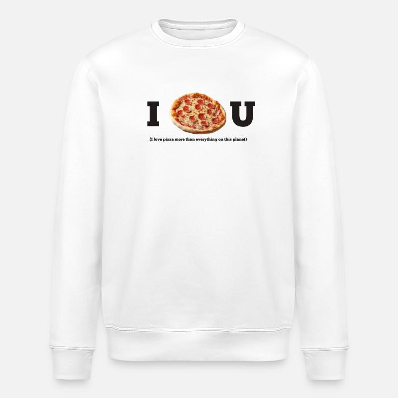 I love pizza - Stanley/Stella Unisex Bio-Sweatshirt ROLLER - Weiß