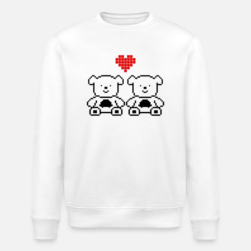Pixel Bears Amour - Sweat bio ROLLER Stanley/Stella Unisexe - blanc