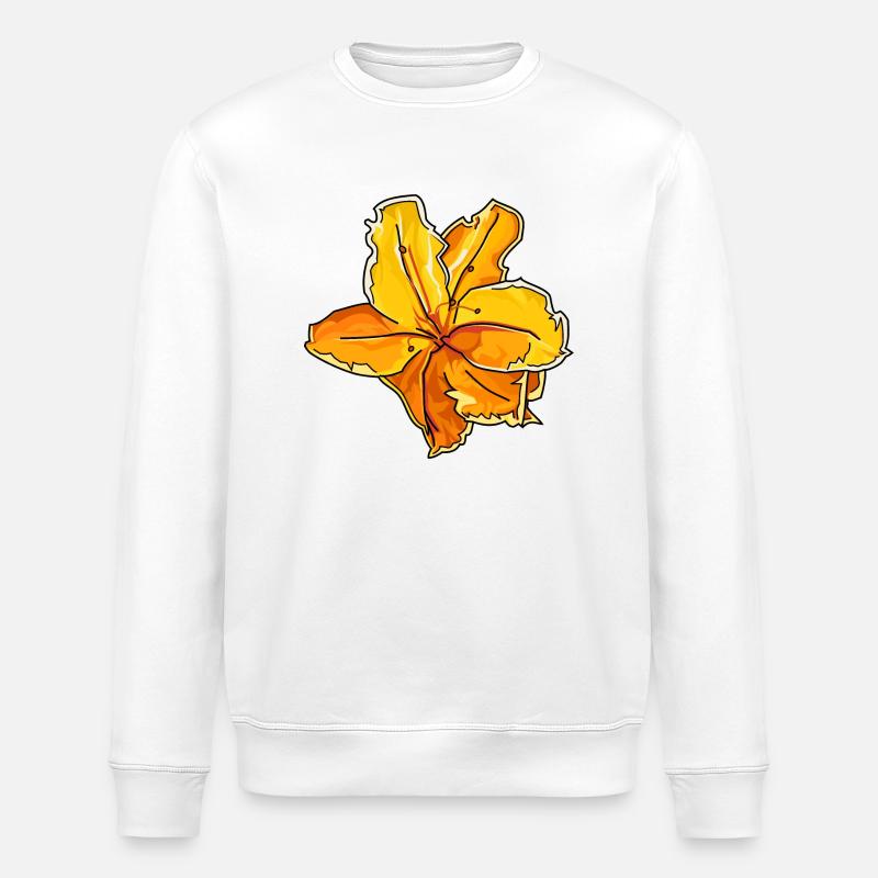 Belle fleur jaune - Sweat bio ROLLER Stanley/Stella Unisexe - blanc