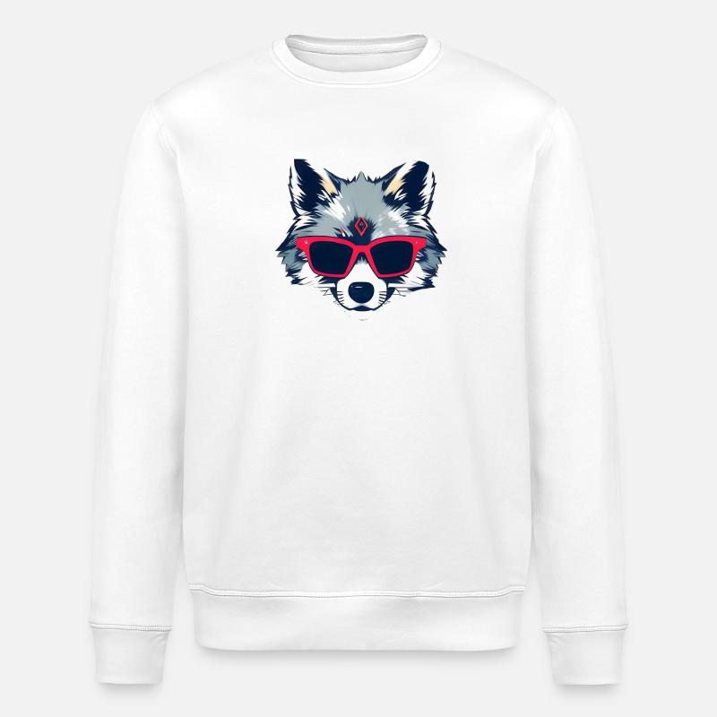 lustiger Wolf - Stanley/Stella Unisex Bio-Sweatshirt ROLLER - Weiß