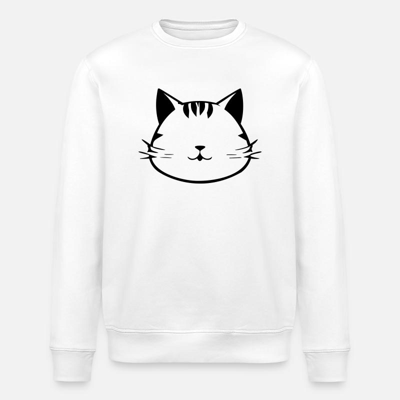 Cat - Stanley/Stella ROLLER Unisex Organic Sweatshirt - white