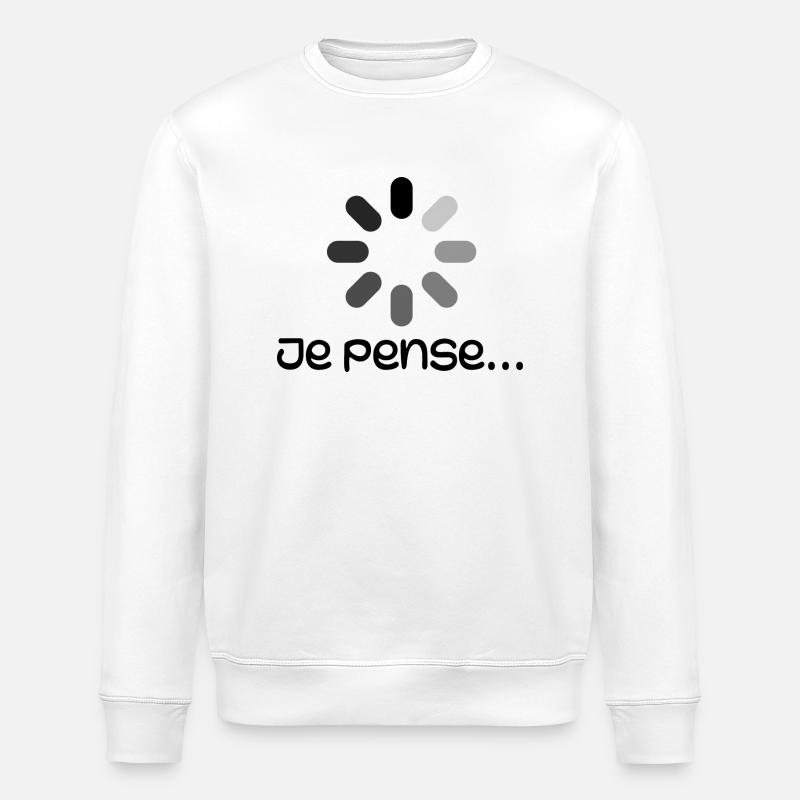 Graphic mot Je pense - Funny - Sweat bio ROLLER Stanley/Stella Unisexe - blanc