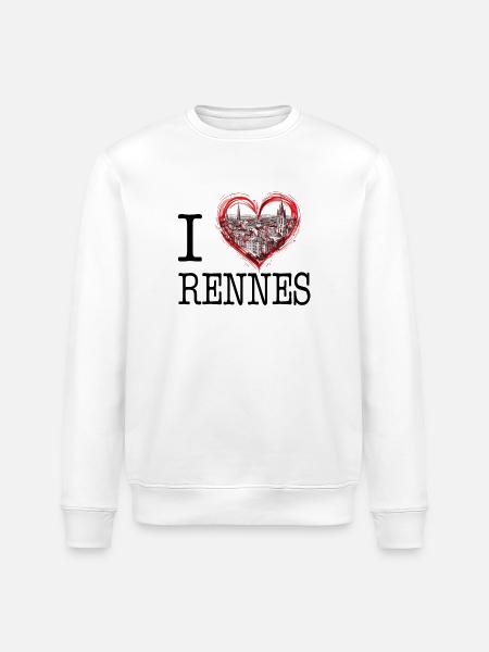 I Love Rennes - Stanley/Stella ROLLER Unisex Organic Sweatshirt - white