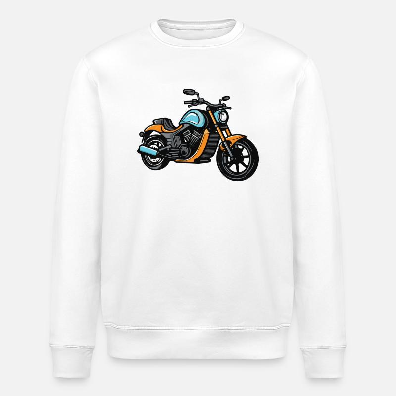 Motorcycle Biker - Stanley/Stella ROLLER Unisex Organic Sweatshirt - white