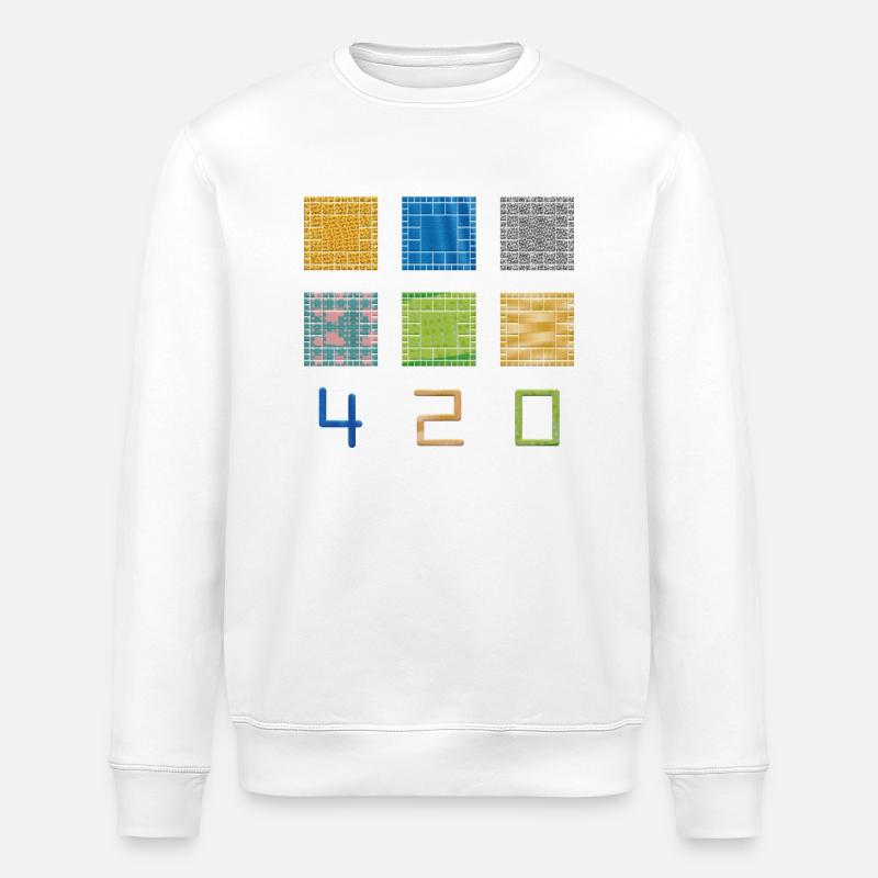 Quadrat-Mosaik 420 - Stanley/Stella Unisex Bio-Sweatshirt ROLLER - Weiß