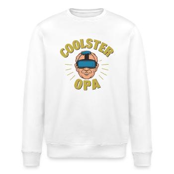 Coolster Opa Geburtstag Vatertag Du Wirst Opa - Stanley/Stella Unisex Bio-Sweatshirt ROLLER - Weiß - Vorne - Nik (191cm)