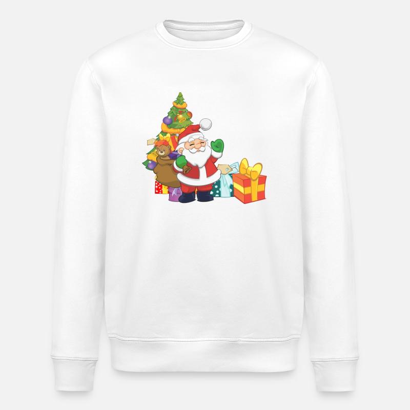 Weihnachtsmann mit Geschenke - Stanley/Stella Unisex Bio-Sweatshirt ROLLER - Weiß
