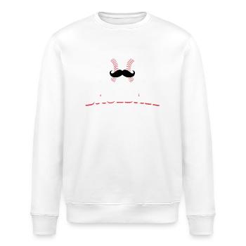 Baseball Mustache Trainer | Coach Geschenk | Sport - Stanley/Stella Unisex Bio-Sweatshirt ROLLER - Weiß - Vorne - Nik (191cm)