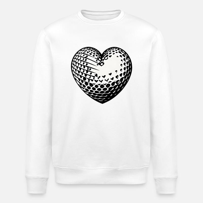 Ich liebe Golf Herz - Stanley/Stella Unisex Bio-Sweatshirt ROLLER - Weiß