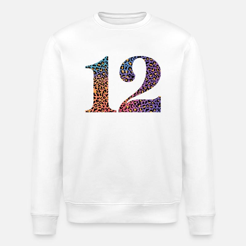 12e anniversaire léopard - Sweat bio ROLLER Stanley/Stella Unisexe - blanc