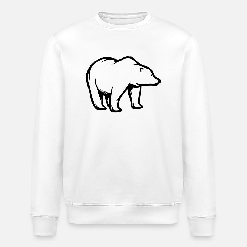 bear - Stanley/Stella ROLLER Unisex Organic Sweatshirt - white
