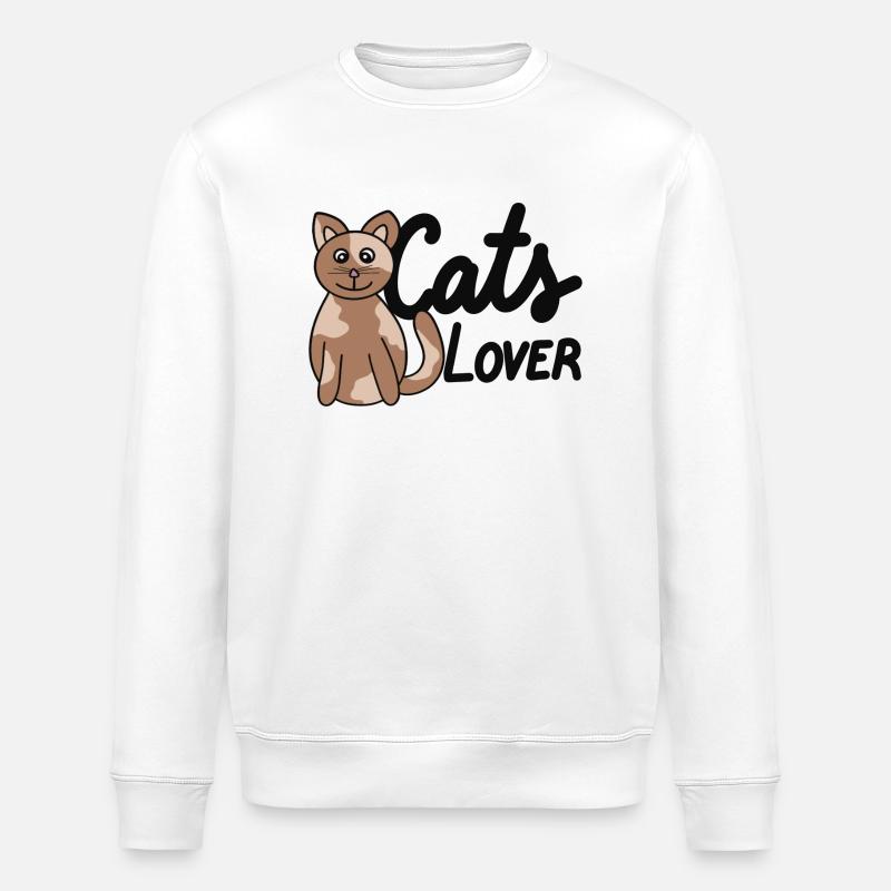 cats lover - Stanley/Stella ROLLER Unisex Organic Sweatshirt - white