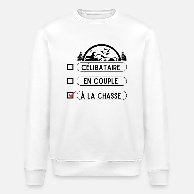 Saint Valentin chasseur - Sweat bio ROLLER Stanley/Stella Unisexe - blanc