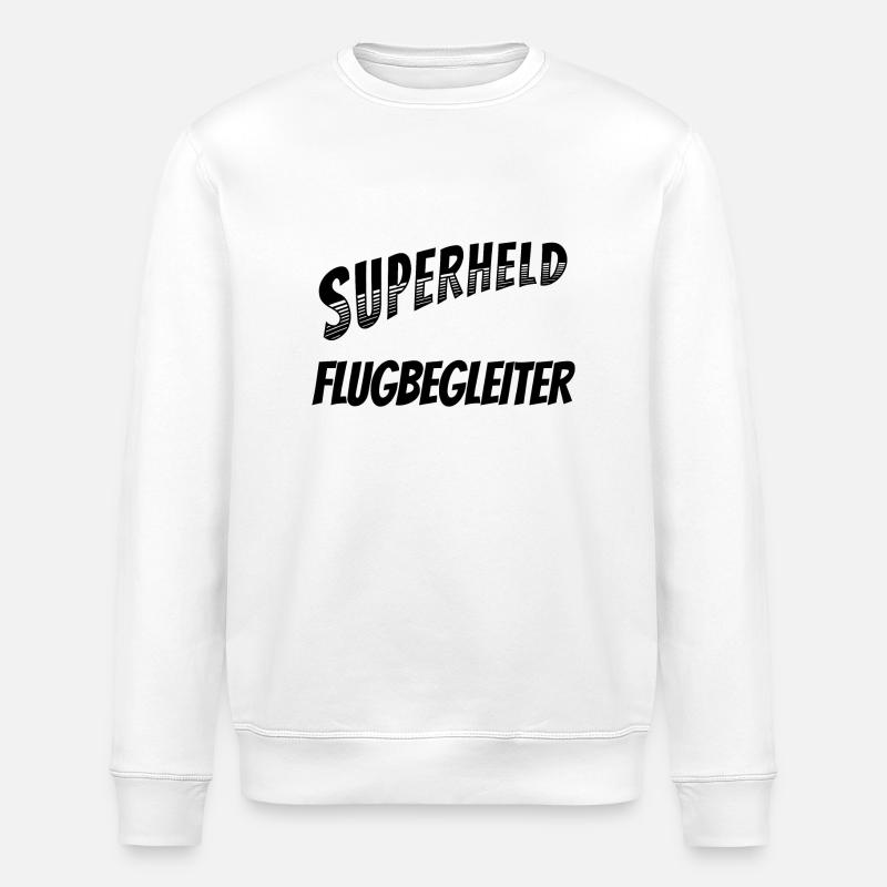 Superheld, clever getarnt als Flugbegleiter - Stanley/Stella Unisex Bio-Sweatshirt ROLLER - Weiß