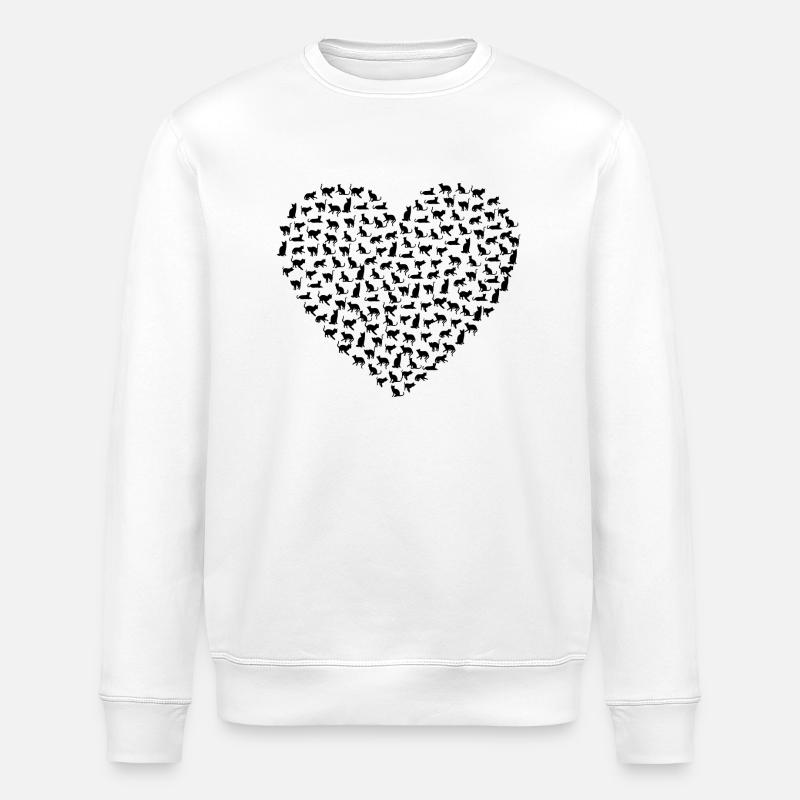 Heart Cat - Stanley/Stella Unisex Bio-Sweatshirt ROLLER - Weiß