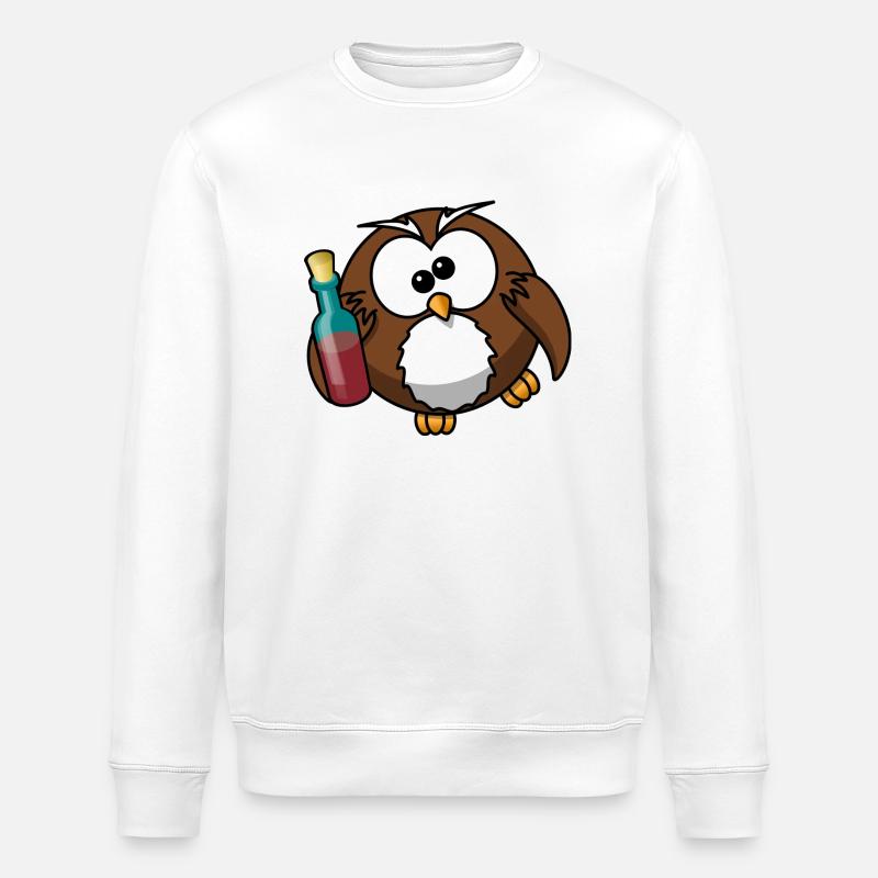 Besoffene Eule - Stanley/Stella Unisex Bio-Sweatshirt ROLLER - Weiß