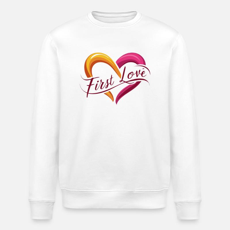 FIRST LOVE - Stanley/Stella ROLLER Unisex Organic Sweatshirt - white