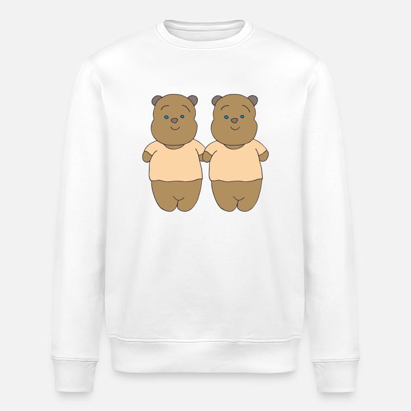 Bear in a two-pack - Stanley/Stella ROLLER Unisex Organic Sweatshirt - white