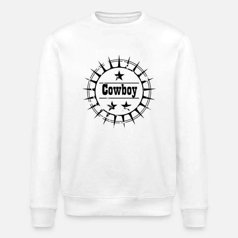 Button Cowboy - Stanley/Stella ROLLER Unisex Organic Sweatshirt - white