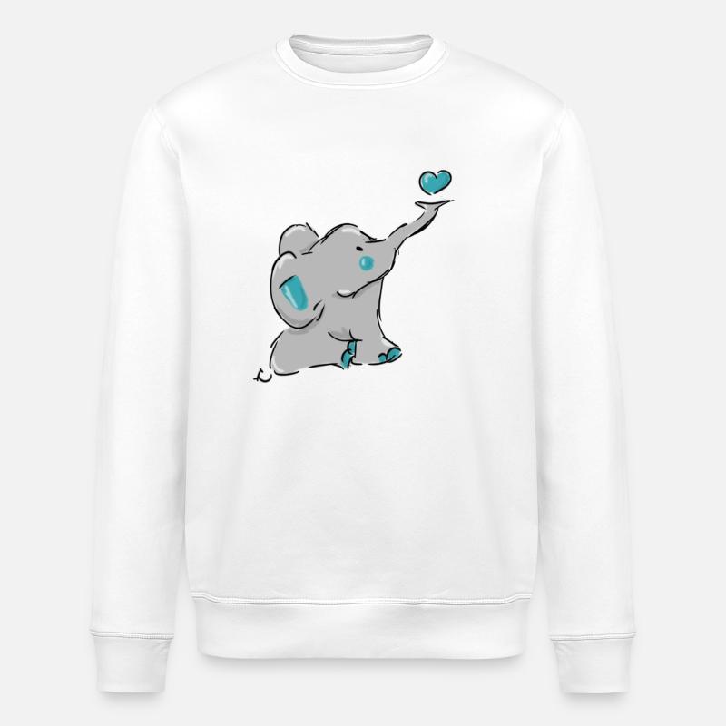 Süßer Elefant - Stanley/Stella Unisex Bio-Sweatshirt ROLLER - Weiß
