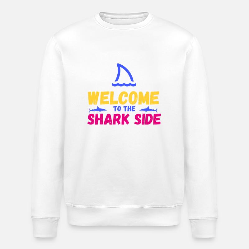 WELCOME TO THE SHARK SIDE - Stanley/Stella Unisex Bio-Sweatshirt ROLLER - Weiß