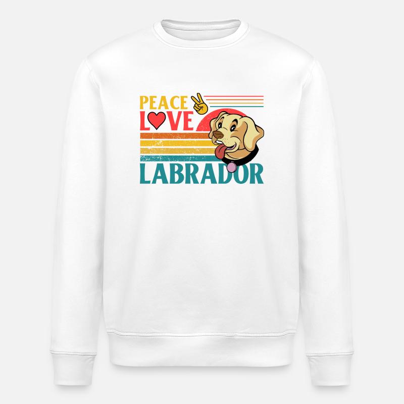 Peace Love Labrador - Stanley/Stella Unisex Bio-Sweatshirt ROLLER - Weiß