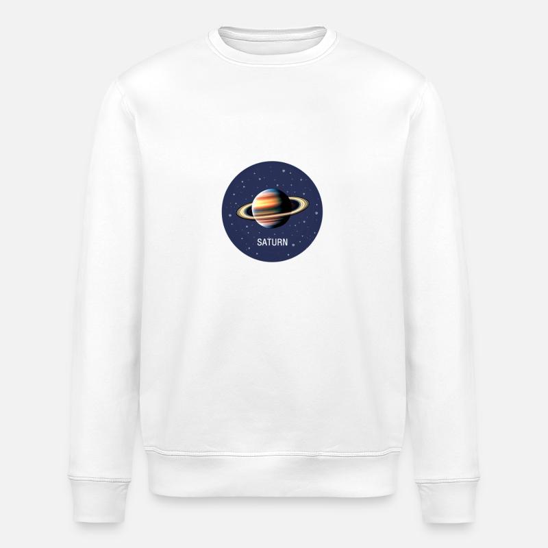 Planète Saturne - Sweat bio ROLLER Stanley/Stella Unisexe - blanc