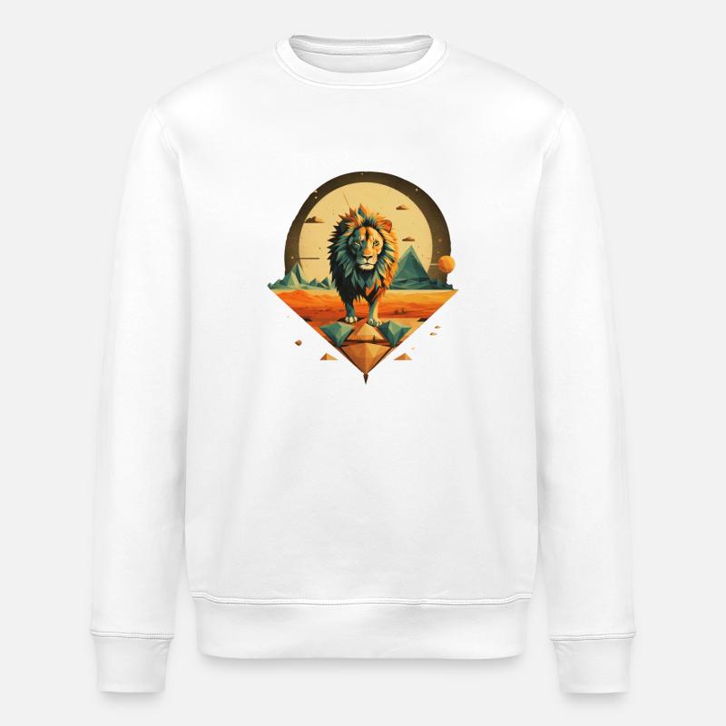 Löwe in der Sonne - Stanley/Stella Unisex Bio-Sweatshirt ROLLER - Weiß