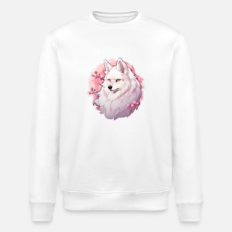 Wolf, Anime - Stanley/Stella ROLLER Unisex Organic Sweatshirt - white