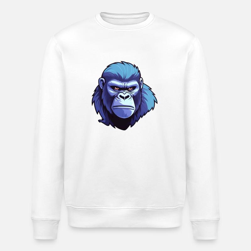 Singe gorille - Sweat bio ROLLER Stanley/Stella Unisexe - blanc
