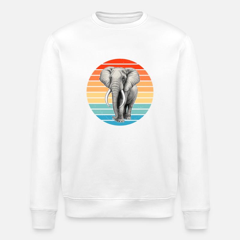 Afrikanischer Elefant - Stanley/Stella Unisex Bio-Sweatshirt ROLLER - Weiß