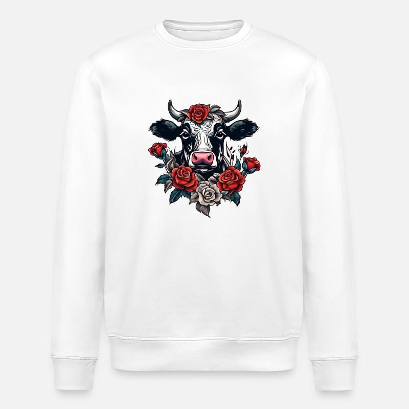 Vache - Sweat bio ROLLER Stanley/Stella Unisexe - blanc