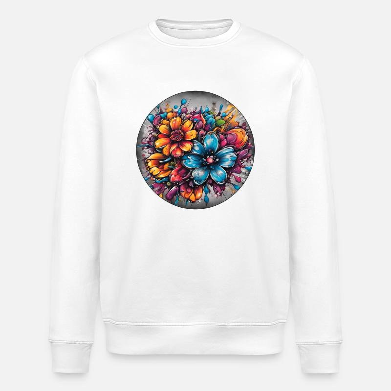 Blumen - Stanley/Stella Unisex Bio-Sweatshirt ROLLER - Weiß