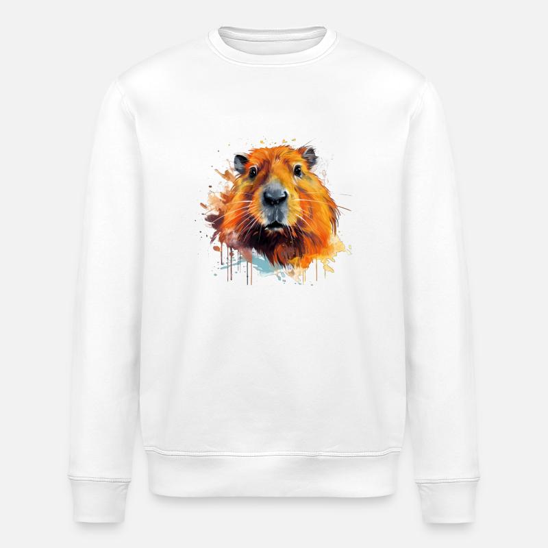 Capybara - Stanley/Stella Unisex Bio-Sweatshirt ROLLER - Weiß