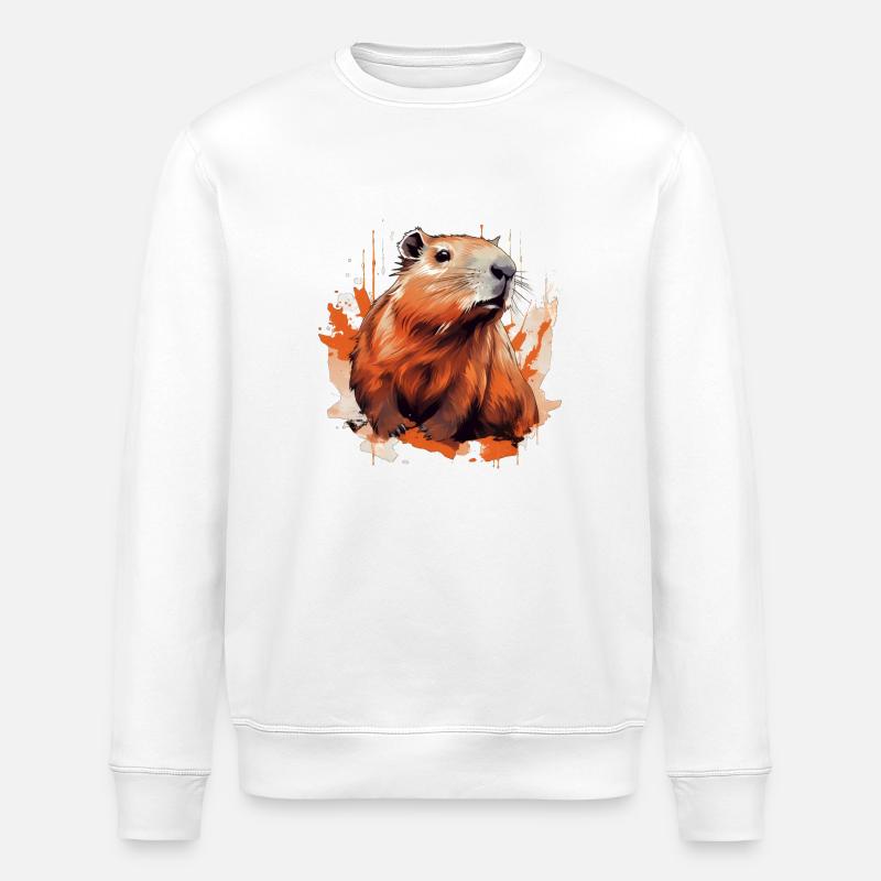 Capybara - Stanley/Stella ROLLER Unisex Organic Sweatshirt - white