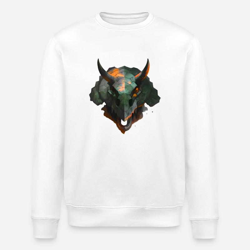 Mecha-Triceratops - Stanley/Stella Unisex Bio-Sweatshirt ROLLER - Weiß