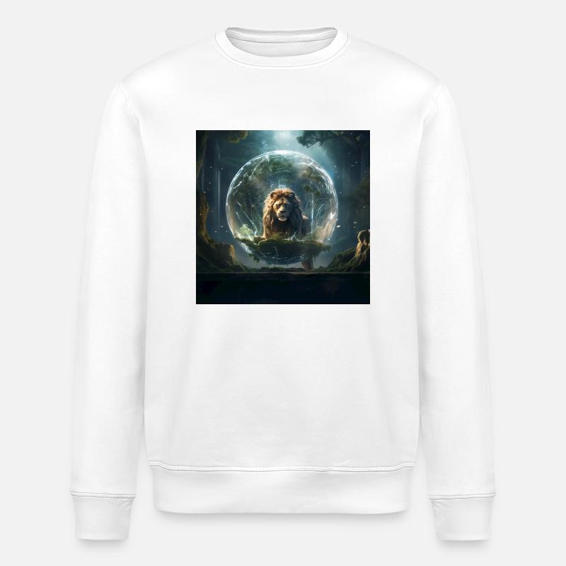 Dimensionaler Löwe - Stanley/Stella Unisex Bio-Sweatshirt ROLLER - Weiß