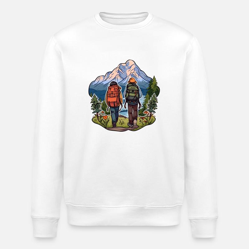 Wandern in den Bergen - Stanley/Stella Unisex Bio-Sweatshirt ROLLER - Weiß