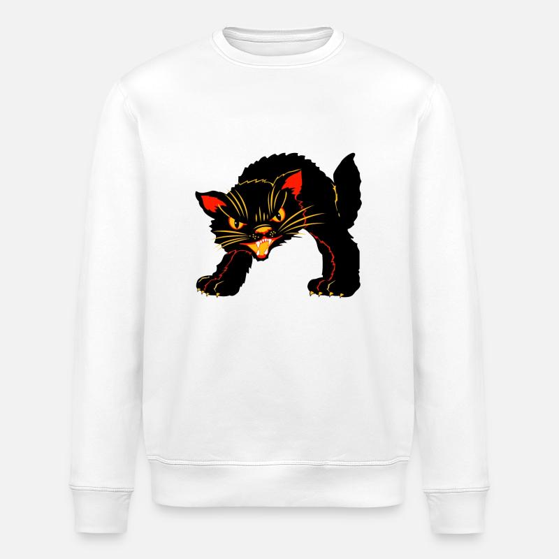 cat Halloween - Stanley/Stella Unisex Bio-Sweatshirt ROLLER - Weiß