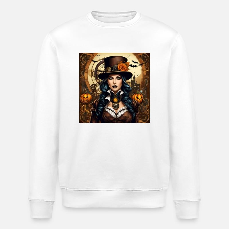 Halloween im Steampunk-Stil - Stanley/Stella Unisex Bio-Sweatshirt ROLLER - Weiß
