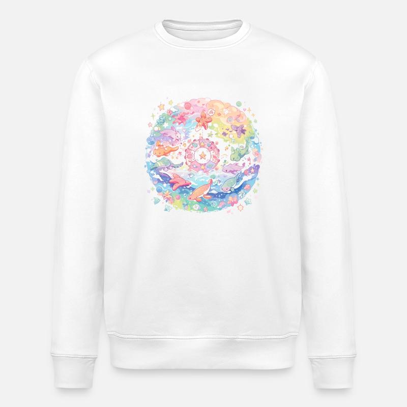 Niedliche Meerestiere - Stanley/Stella Unisex Bio-Sweatshirt ROLLER - Weiß