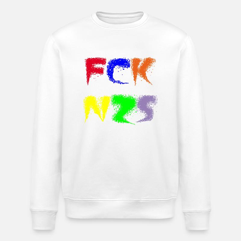 FCK NZS - Stanley/Stella Unisex Bio-Sweatshirt ROLLER - Weiß
