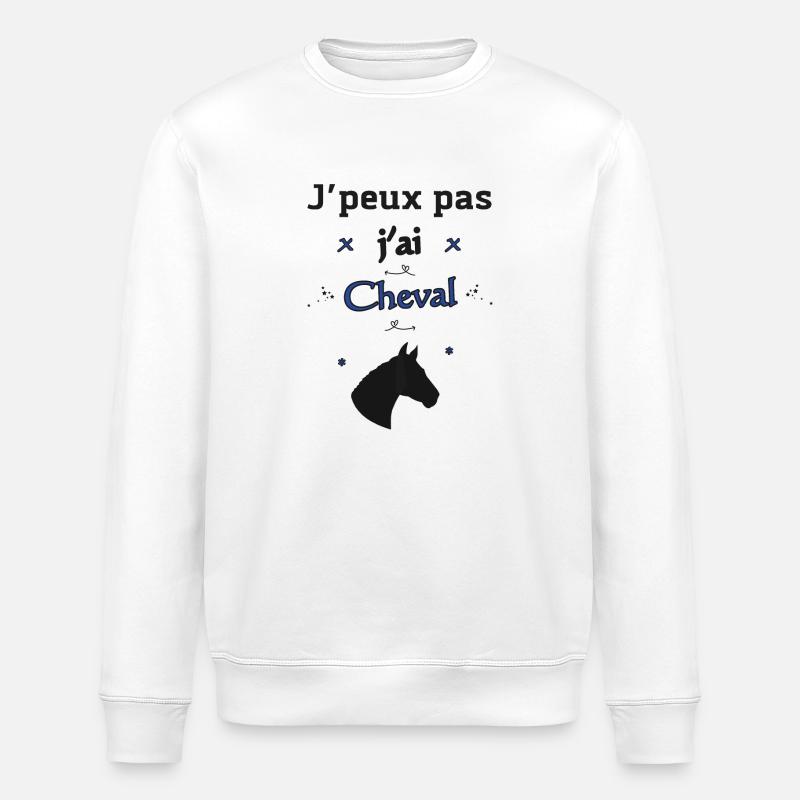 J'peux pas j'ai Cheval - Sweat bio ROLLER Stanley/Stella Unisexe - blanc