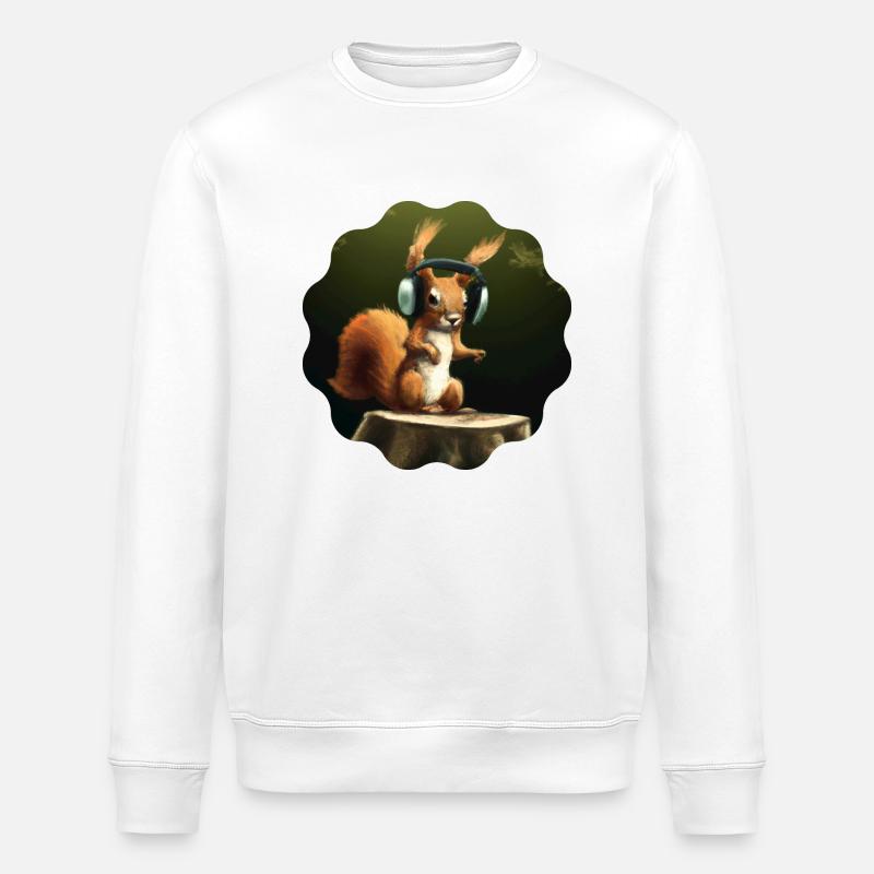 DJ Eichhörnchen - Stanley/Stella Unisex Bio-Sweatshirt ROLLER - Weiß