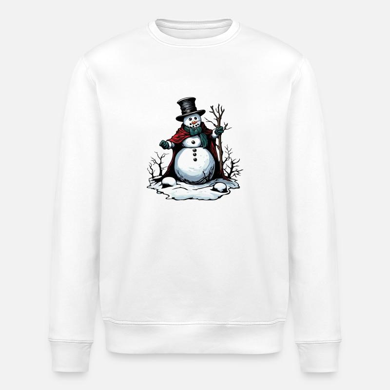 Snowman / Winter / Snow / Comic / Cold - Stanley/Stella ROLLER Unisex Organic Sweatshirt - white