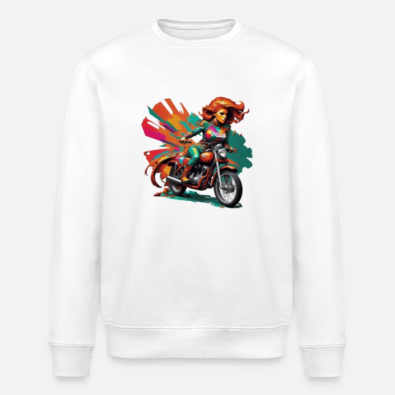 Bikergirl - Stanley/Stella Unisex Bio-Sweatshirt ROLLER - Weiß