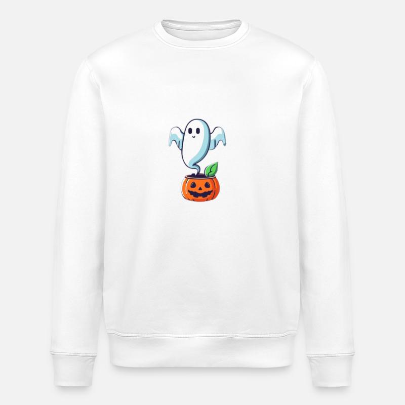 Halloween-Geist - Stanley/Stella Unisex Bio-Sweatshirt ROLLER - Weiß