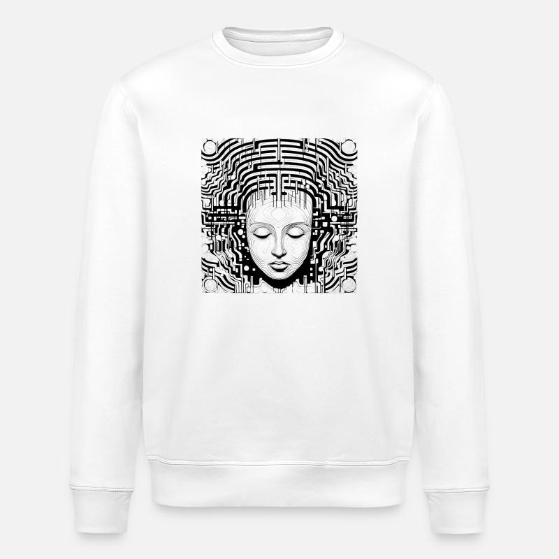 Brain Structures - Surreal Art - Stanley/Stella ROLLER Unisex Organic Sweatshirt - white