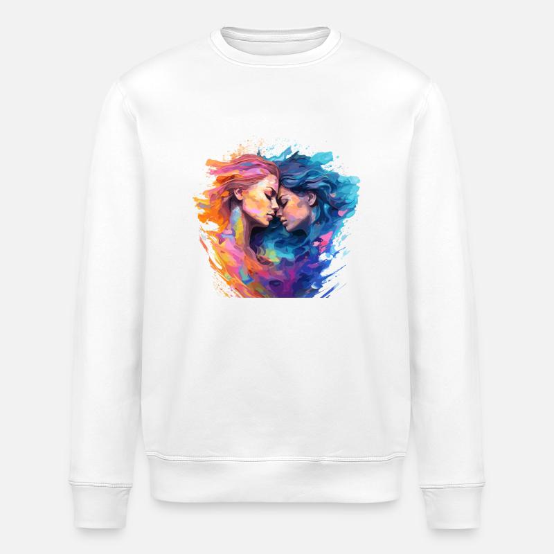 Love Without Borders - Stanley/Stella ROLLER Unisex Organic Sweatshirt - white